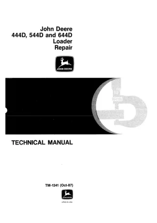 John Deere 644D Loader Service Repair Manual (tm1341re)