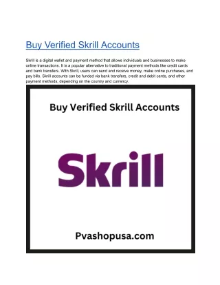 Buy Verified Skrill Accounts