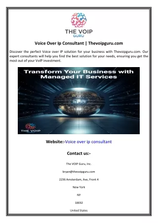 Voice Over Ip Consultant  Thevoipguru.com