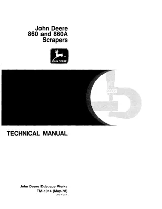 JOHN DEERE 860A SCRAPER Service Repair Manual