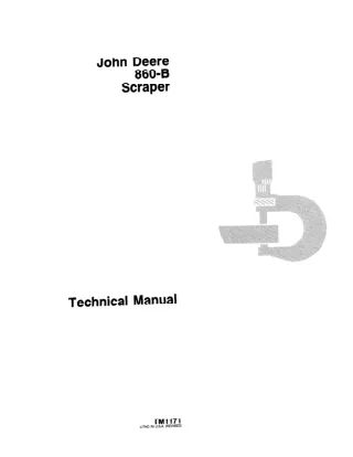 John Deere 860B Scraper Service Repair Manual