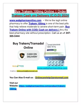 Buy Trakem 100mg Online || Order Trakem Cash on Delivery (C.O.D) 2024