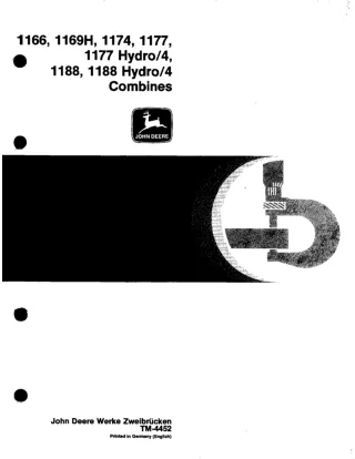 John Deere 1169H Combines Service Repair Manual