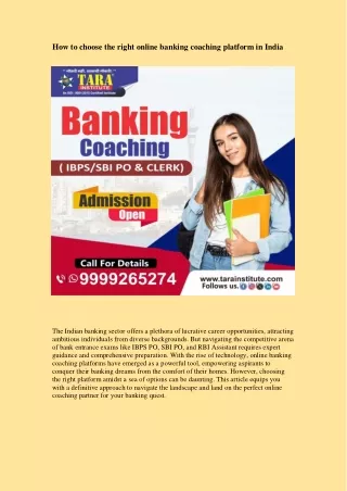 How to choose the right online banking coaching platform in India