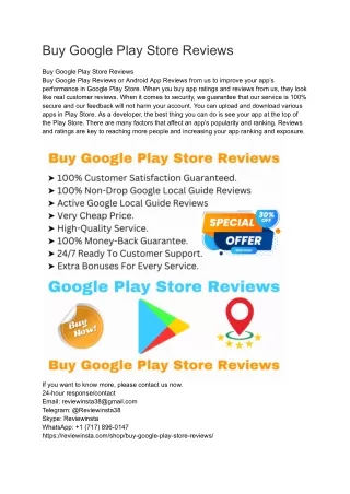 Buy Google Play Store Reviews