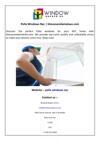 Pella Windows Nyc  Glassesandwindows.com