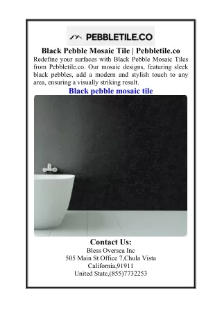 Black Pebble Mosaic Tile  Pebbletile.co