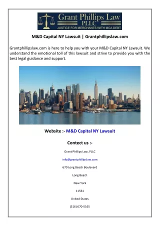 M&D Capital NY Lawsuit  Grantphillipslaw.com