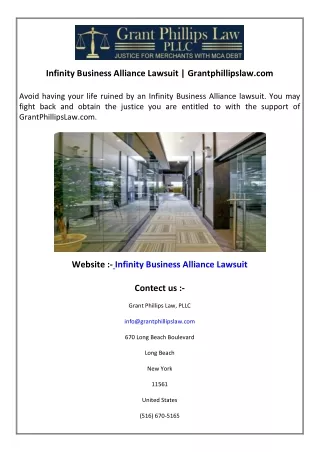 Infinity Business Alliance Lawsuit  Grantphillipslaw.com