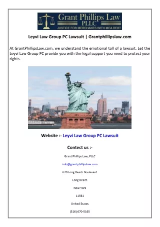 Leyvi Law Group PC Lawsuit  Grantphillipslaw.com