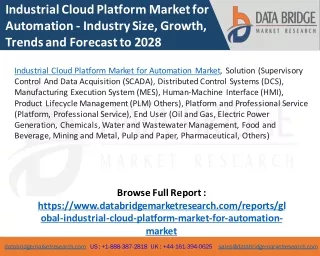 Industrial Cloud Platform Marketfor Automation Market