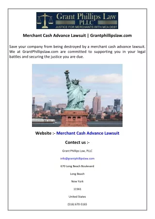 Merchant Cash Advance Lawsuit  Grantphillipslaw.com