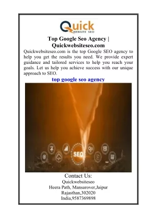 Top Google Seo Agency  Quickwebsiteseo.com