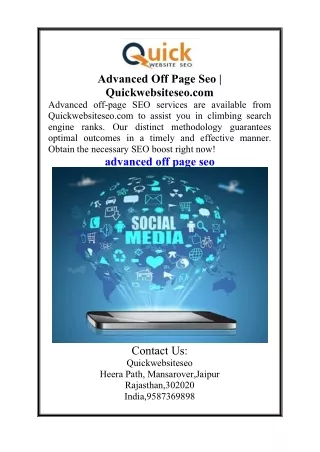 Advanced Off Page Seo  Quickwebsiteseo.com