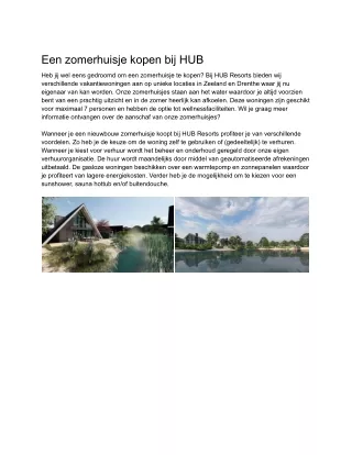 Zomerhuisje kopen