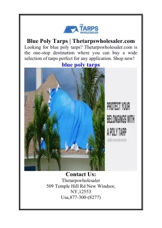 Blue Poly Tarps  Thetarpswholesaler.com