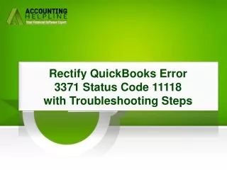 Let's Effectively Remove QuickBooks Error 3371 Status Code 11118