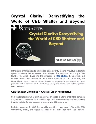 Crystal Clarity_ Demystifying the World of CBD Shatter and Beyond