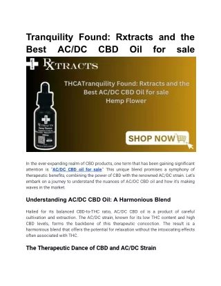 Tranquility Found_ Rxtracts and the Best AC_DC CBD Oil for sale