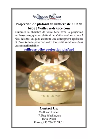 Projection de plafond de lumière de nuit de bébé  Veilleuse-france.com