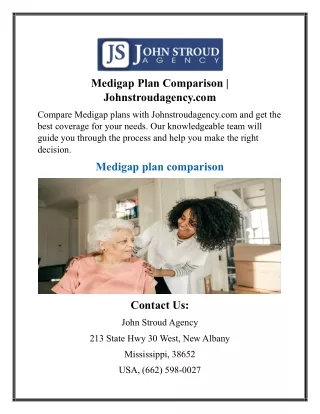 Medigap Plan Comparison Johnstroudagency