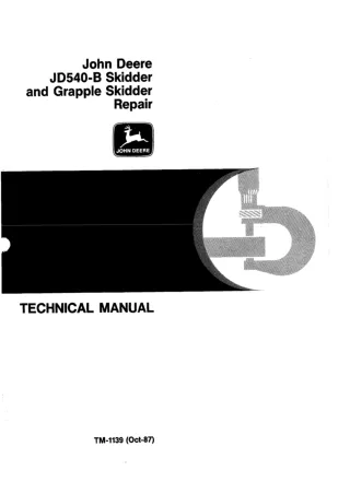 John Deere JD540B Grapple Skidder Service Repair Manual (tm1139re)