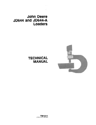 JOHN DEERE JD644 LOADER Service Repair Manual