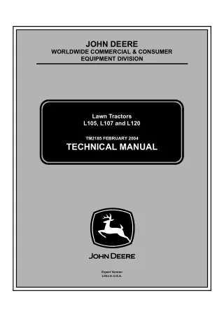 John Deere L120 Lawn Tractor Service Repair Manual (TM2185)