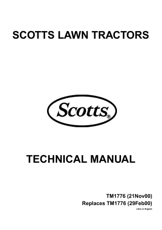 John Deere S2046 Limited Edition Scotts Lawn Tractor Service Repair Manual (tm1776)