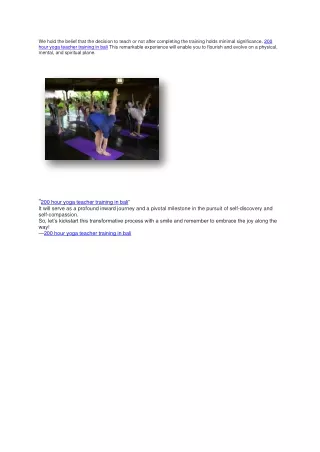 200 hour yoga teacher training in bali