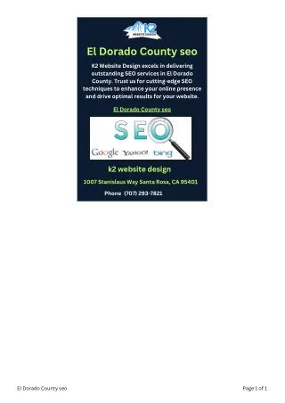 El Dorado County seo