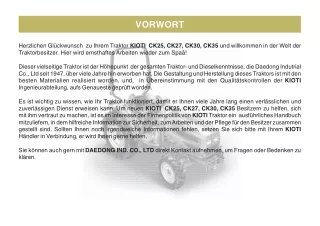 Kioti Daedong CK25 Tractor Operator manual (German)