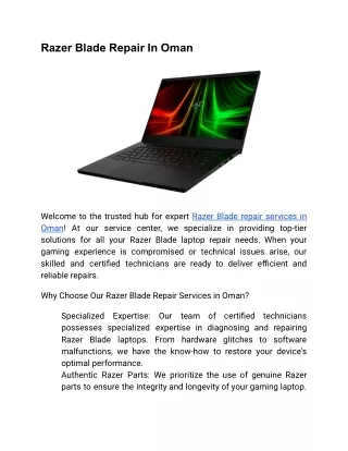 Razer Blade Repair In Oman