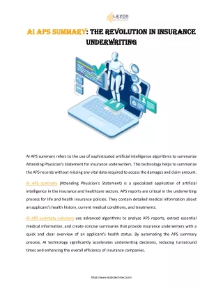 AI APS Summary: The Revolution in Insurance Underwriting