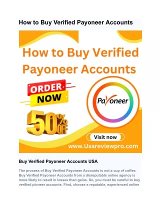 How to Buy Verified Payoneer Accounts