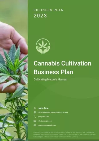 cannabis cultivation business plan