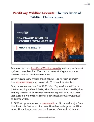 PacifiCorp Wildfire Lawsuits: The Escalation of Wildfire Claims in 2024