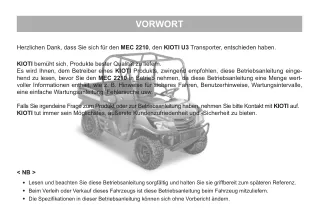 Kioti Daedong MEC2210 MEC 2210 UTV Operator manual (German)