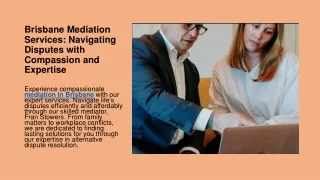 Brisbane Mediation Services Navigating Disputes with Compassion and Expertise