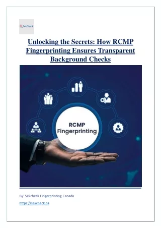 Unlocking the Secrets-How RCMP Fingerprinting Ensures Transparent Background Checks