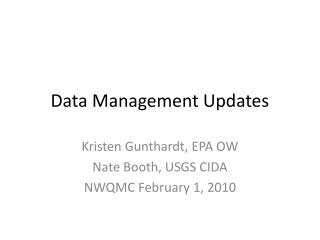 Data Management Updates