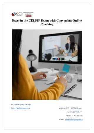 Excel in the CELPIP Exam with Convenient Online Coaching