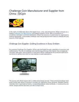Challenge Coin Manufacturer and Supplier from China | SICpin