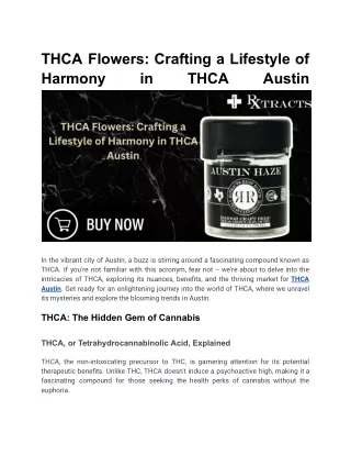 THCA Flowers_ Crafting a Lifestyle of Harmony in THCA Austin