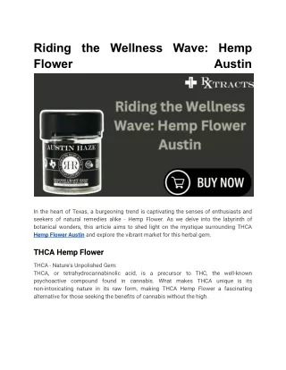 Riding the Wellness Wave_ Hemp Flower Austin