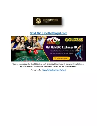 Gold 365 | Getbettingid.com