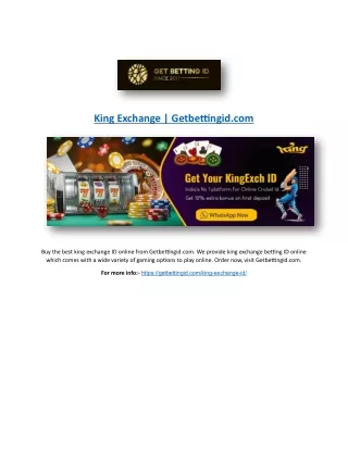 King Exchange | Getbettingid.com