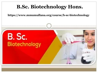 B.Sc. Biotechnology Hons