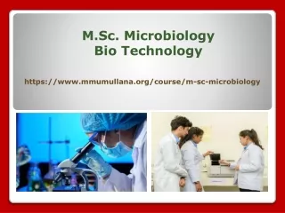 M.Sc. Microbiology  Bio Technology