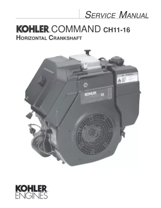 Kohler Command Ch16 Horizontal Crankshaft Service Repair Manual